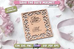 Save the Date Magnet Laser Cut | Wedding Day Invitation |CNC Product Image 1