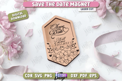 Save the Date Magnet Laser Cut | Wedding Day Invitation |CNC Product Image 1