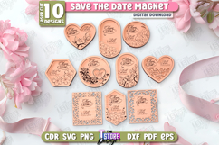 Save The Date Magnet Laser Cut Bundle, Wedding Invitation Product Image 1