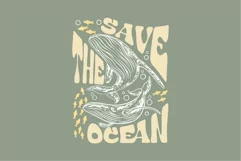 Save the Ocean Whale SVG Ecology T shirt Design Product Image 2