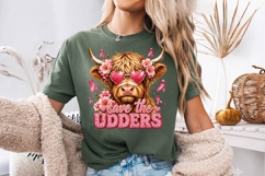 Save The Udders Pink Cow Awareness Design PNG Product Image 3