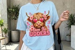 Save The Udders Pink Cow Awareness Design PNG Product Image 4