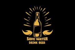 Save Water Drink Beer Quotes T shirt Design I SVG Cut File Product Image 2