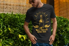 Save Water Drink Beer Quotes T shirt Design I SVG Cut File