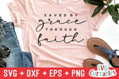 Christian SVG | Saved By Grace Through Faith | Shirt Design Product Image 1