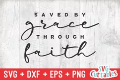 Christian SVG | Saved By Grace Through Faith | Shirt Design Product Image 2