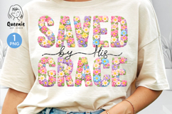 Saved by His Grace Faux Yarn Crochet Easter Christian Product Image 1