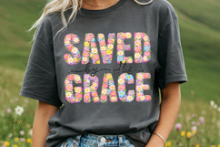 Saved by His Grace Faux Yarn Crochet Easter Christian Product Image 3