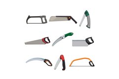 saw hand set cartoon vector illustration Product Image 1