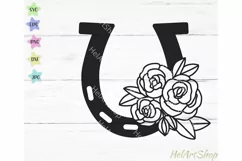 Floral Horseshoe SVG, St Patrick's day SVG Product Image 1