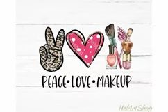 Peace Love Makeup PNG, Sublimation PNG Product Image 1