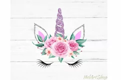 Unicorn Face Png, Sublimation png Product Image 1