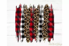 Christmas Brush stroke png, Sublimation png, Plaid, Cheetah Product Image 1
