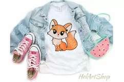 Kawaii Fox Png, Cute Sublimation Png Product Image 1