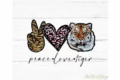 Peace Love Tiger PNG | Sublimation PNG Product Image 1