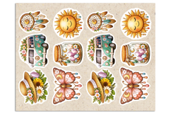 Summer. Boho. Print &amp; Cut Stickers PNG Product Image 2