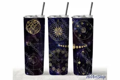 Celestial Tumbler PNG Sublimation, Astronomy Tumbler PNG Product Image 1