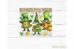 St Patrick's Day Tumbler PNG Sublimation, Gnomes Tumbler png Product Image 2