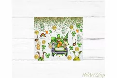 St Patrick's Day Tumbler PNG Sublimation, Gnomes Tumbler png Product Image 2