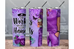 Nurse Tumbler PNG Sublimation, She Works Willingly Png Product Image 1