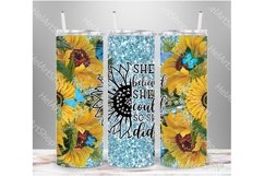 Inspirational Tumbler PNG Sublimation, She Believed Tumbler Product Image 1