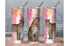 Leopard Tumbler PNG Sublimation, Cheetah SKINNY TUMBLER Png Product Image 1