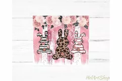 Bunny Tumbler PNG Sublimation, Easter Skinny Tumbler Png Product Image 2