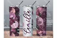 Add Your Name Tumbler PNG |Floral Sublimation Tumbler Product Image 1