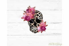 Leopard Skull Png, Sublimation Png, Boho Png Product Image 1