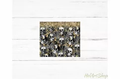 Black And Gold Skull Tumbler |PNG Sublimation Product Image 2