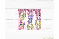 Cute Cats Tumbler Sublimation | Kitten PNG Product Image 2