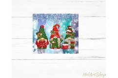 Christmas Gnomes PNG |Winter Sublimation Tumbler Product Image 2