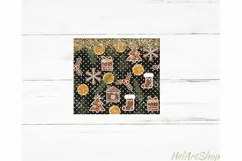 Christmas Cookies Tumbler PNG |Glitter Sublimation PNG Product Image 2