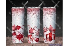 Christmas Decor TumblerPNG | Red Glitter Sublimation Tumbler Product Image 1