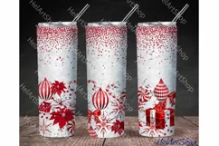 Christmas Decor TumblerPNG | Red Glitter Sublimation Tumbler Product Image 1