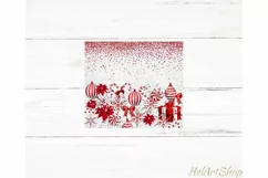 Christmas Decor TumblerPNG | Red Glitter Sublimation Tumbler Product Image 2
