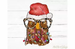 Christmas Chicken PNG |Rustic Sublimation PNG Product Image 1