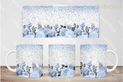 Blue Floral Mug Png, 11Oz Mug Sublimation Product Image 1