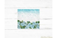 Blue And Gold Floral Tumbler PNG, Bouquets SKINNY TUMBLER Product Image 2
