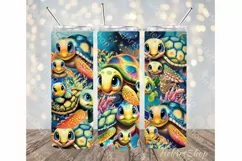 Turtle Tumbler PNG Sublimation, Ocean Tumbler Wrap Product Image 1