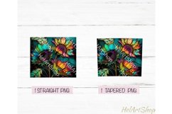 Neon Sunflower Tumbler PNG Sublimation, Skinny Tumbler PNG Product Image 2