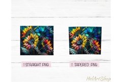 Neon Sunflower Tumbler PNG Sublimation, Skinny Tumbler PNG Product Image 2