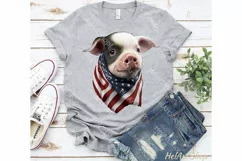 Patriotic Pig Png, Sublimation Png Product Image 1