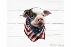 Patriotic Pig Png, Sublimation Png Product Image 2