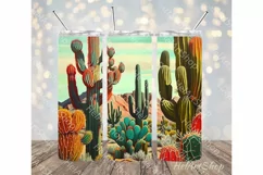Boho Desert Landscape Sublimation PNG for Skinny Tumbler Product Image 1