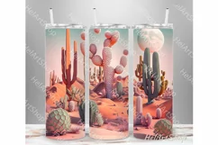 Boho Desert Landscape Sublimation PNG for Skinny Tumbler Product Image 1