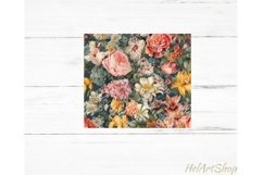 Floral Seamless Tumbler PNG Sublimation, Skinny Tumbler PNG Product Image 2