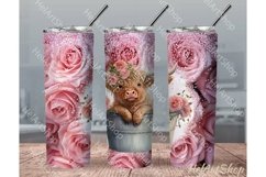 Highland Cow In A Bucket Tumbler PNG Sublimation Product Image 1
