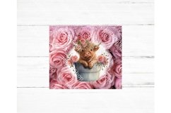 Highland Cow In A Bucket Tumbler PNG Sublimation Product Image 2