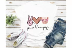 Peace Love Pig PNG, Sublimation PNG, Pig Lover PNG Product Image 2